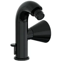 VitrA Liquid Bidet Einhebelmischer A4275839 Ausladung 95mm, Einlochmontage, mit Ablaufgarnitur G 1 1/4, schwarz hochglanz