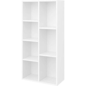 Vasagle Bücherregal LBC27WT, weiß, aus Holz, 7 Fächer, 50 x 106 x 24cm