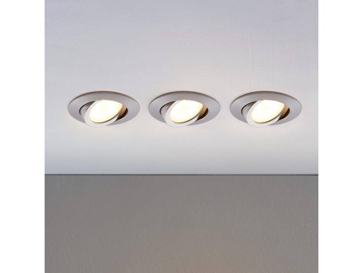 Andrej Round LED Spot Encastré 3 pcs. Alu - Lindby - Salon / séjour - Moderne - Plastique - Rond