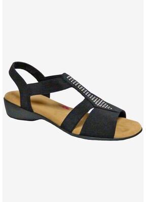 Wide Width Women's Mellow Sandal by Ros Hommerson in Black (Size 6 W)