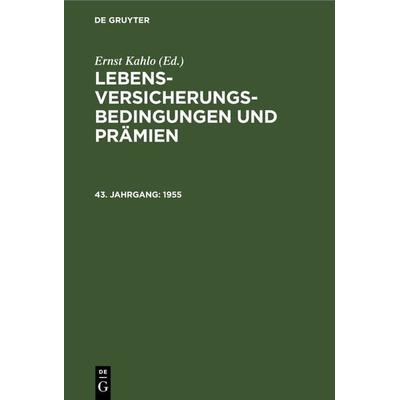 1955, Gebundene Ausgabe von , De Gruyter, 978-3-11-230541-6
