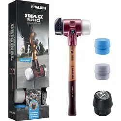 Halder, Hammer, SIMPLEX-Plusbox Starterset, SIMPLEX-Softface-Hammer D60, Gummimischung mit Ständer / (2600 g)