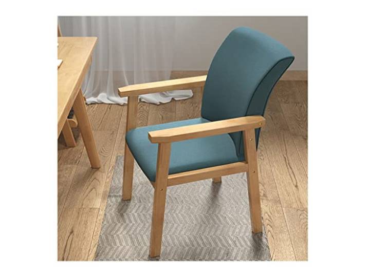 IXMLDAXD Der Stuhl, Mid-Century Modern Fabric Accent Chair with Linen Cushion - Stylish Boho Dining & Living Room with Arms(Blue)
