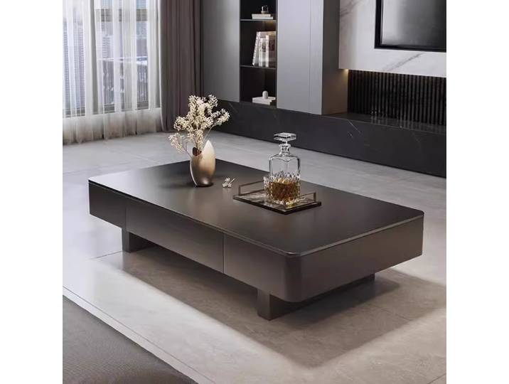 Tables basses De luxe modernes rangement Tables basses en marbre minimaliste nordique rectangulaire noir Mesas De Centro Para Sala meubles