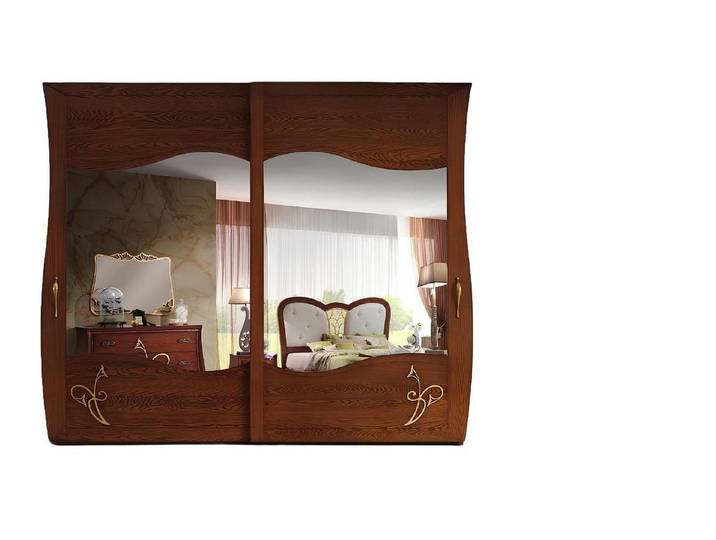 Xlmoebel Kleiderschrank Italienischer Holzschrank mit Spiegel und modernem Design (1-St., Kleiderschrank) Hergestellt in Europa