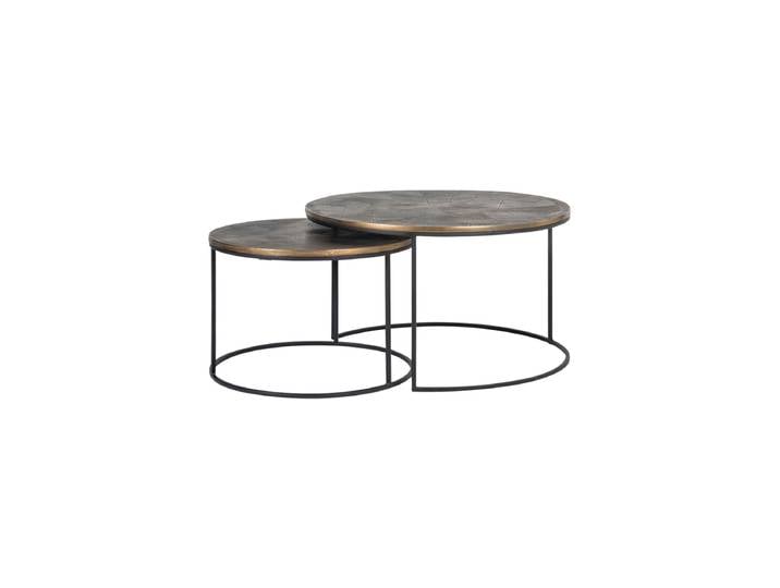 Design Couchtisch Set „Tulum“ Gold Richmond Interiors
