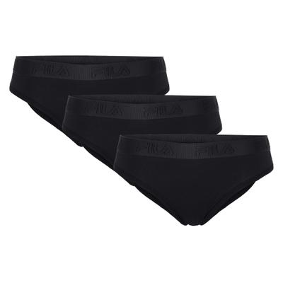 Brasilslip FILA, Damen, Gr. XS, Single Jersey, schwarz, Single Jersey, Obermaterial: 95% Baumwolle, 5% Elasthan, körpernah, Unterhosen, Baumwollmix, elastisch, Logobund