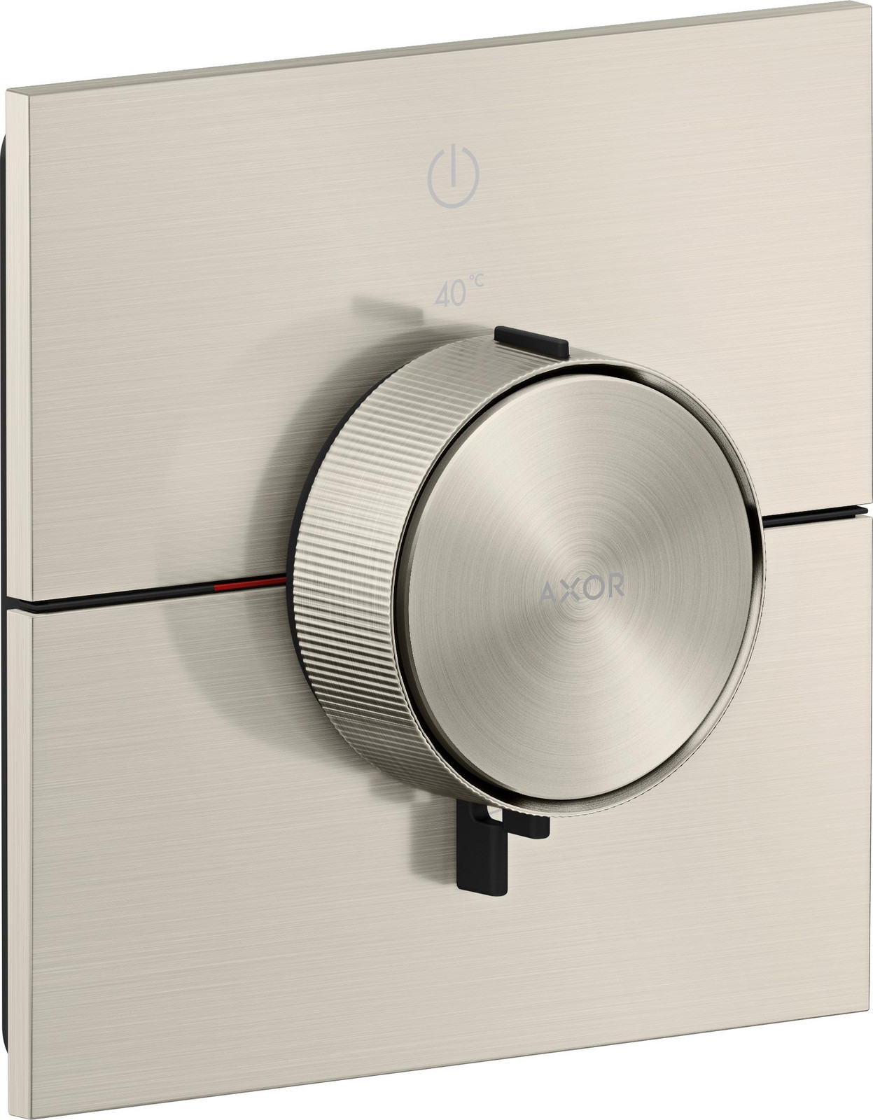 Axor ShowerSelect ID inbouwthermostaat vierkant met safety stop in roestvrijstalen look