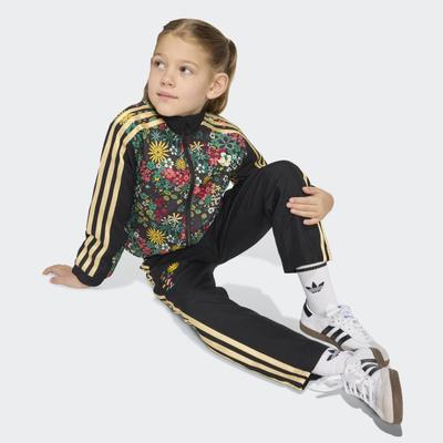 Trainingsanzug ADIDAS ORIGINALS "ADIDAS ORIGINALS X LIBERTY LONDON GEWEBTER", Mädchen, Gr. 110, schwarz, Obermaterial: 100% Polyester, Sportanzüge Trainingsanzug, adidas Originals x Liberty London Collaboration