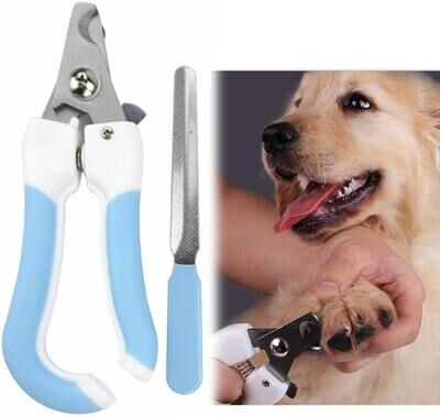 Inspired Deals Gentle Grip Pet Nail Clipper Set With Stainless Steel Cat Nail Trimmer And Nail File S blue