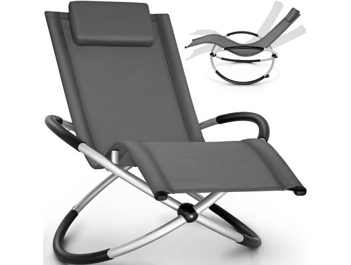 tillvex Chaise Longue de Jardin pour la Relaxation Anthracite Fauteuil Pliant Résistante aux Intempéries Charge de 180KG