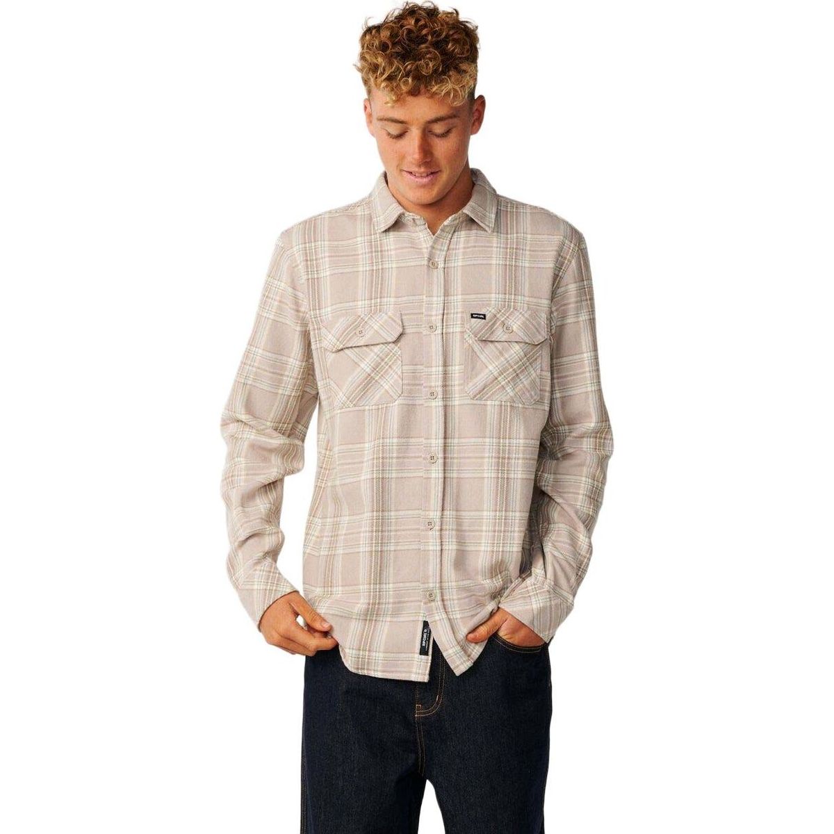 RipCurl Premium Surf Griffin Flannel stone (2019) M 01EMSH-2019-M