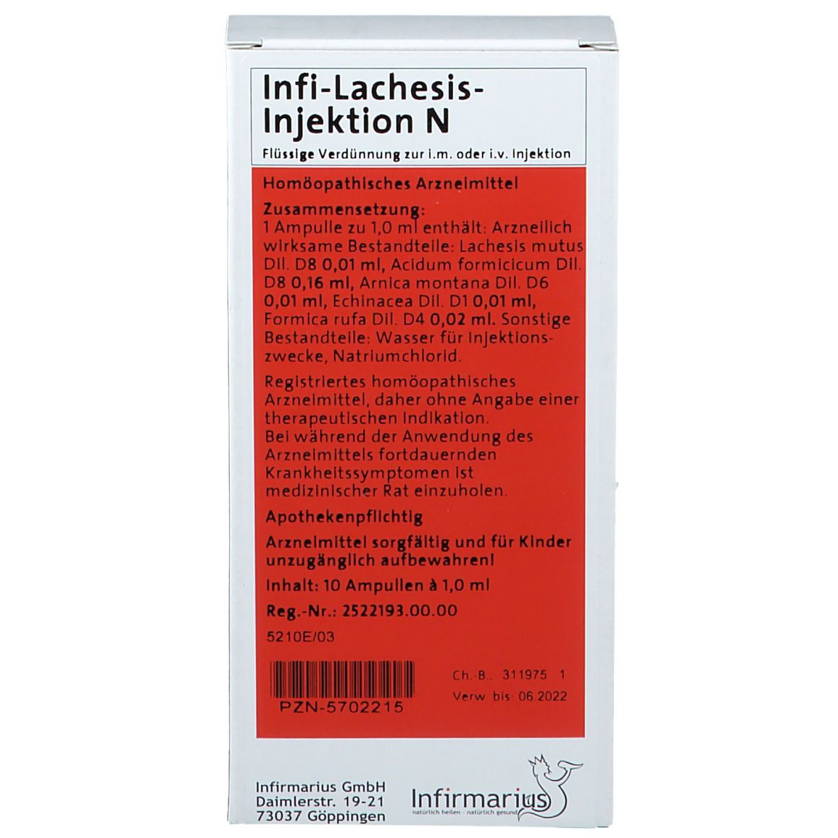 Infi Lachesis Injektion N 10x1 ml Ampullen