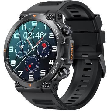 Clever Finds Pro Smart Watch With BT Calling Heart Rate Monitor And Long Battery Life black
