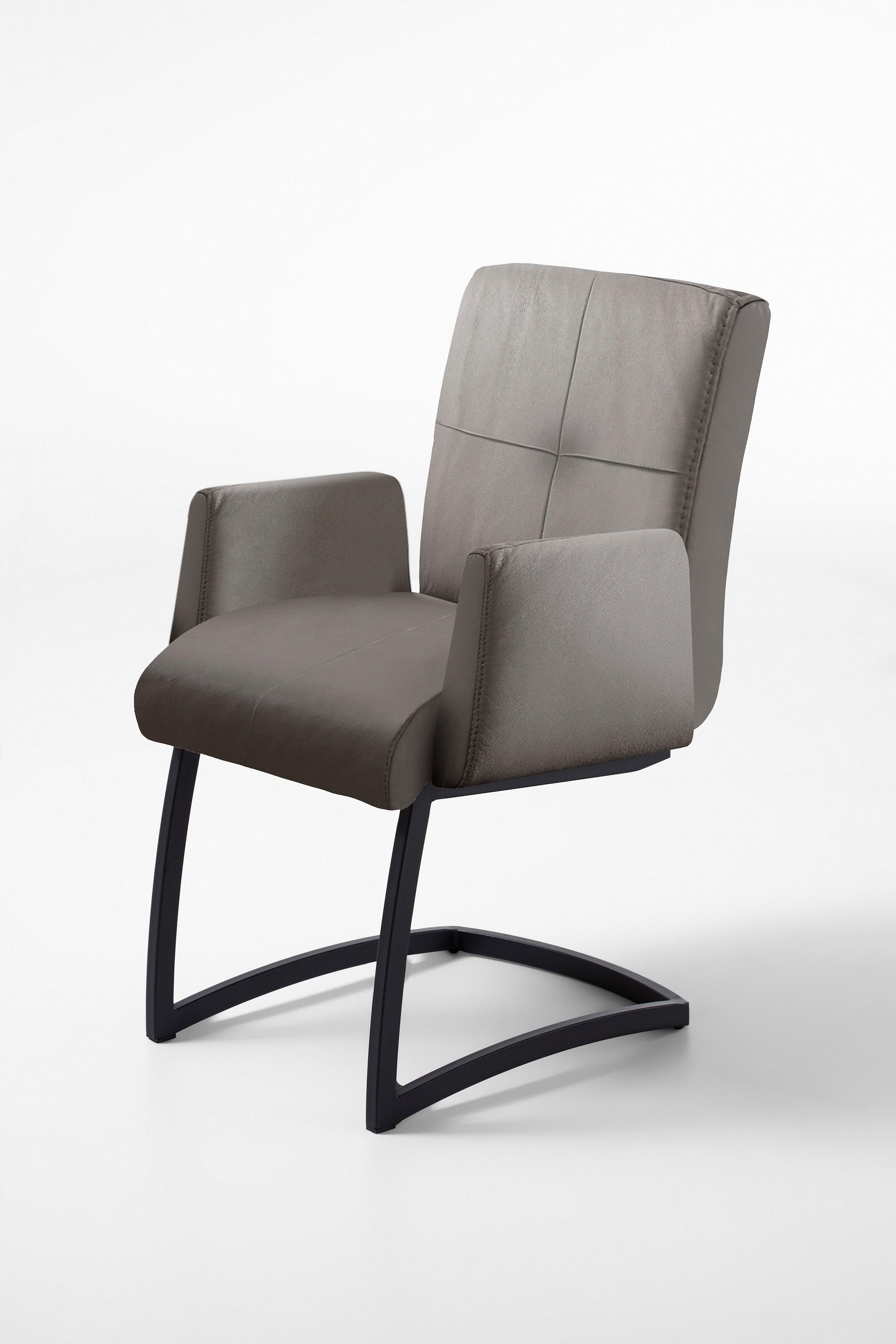 Freischwinger EXXPO - SOFA FASHION "Affogato mit komfortablen Armlehnen", braun (schlamm, schlamm, schlamm), B:59cm H:87cm T:69cm, Kunstleder, Metall, Stühle, Freischwinger, attraktiven Kreuznaht in der Rückenlehne schlamm, schlamm, schlamm B/H/T: 59cm x 