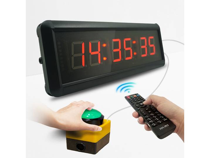 Chronomètre sportif à bouton LED avec compte à rebours, réinitialisation par bouton, télécommande, pour la compétition scolaire, les jeux et les épreuves de réponse rapide