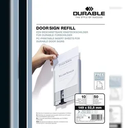 Durable Türschild Refill 149x52mm 50St EDV beschriftbar f Art 4800