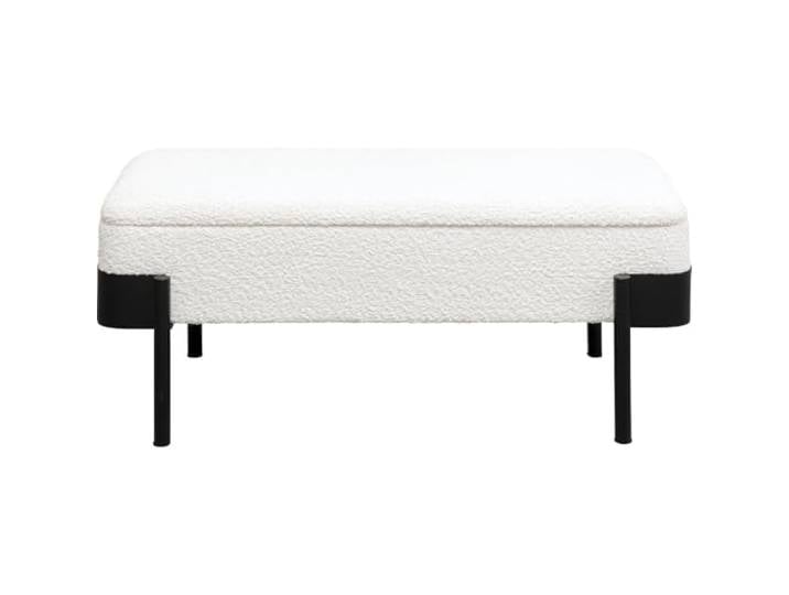 Kare Banc Design Angelo - Blanc - avec Espace de Rangement - Charge maximale : 110 kg - pour 1 à 2 Personnes - pour Chambre à Coucher\, Rangement\, Salon\, Pieds en Acier - 45 x 101 x 46 cm (H x l x P)