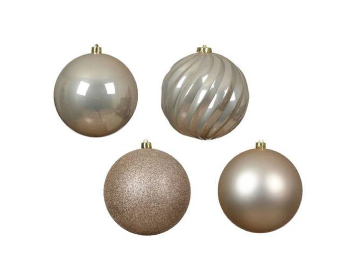 Decoris Kerstballen polystyreen parel mix - 4 stuks (ø14 cm)