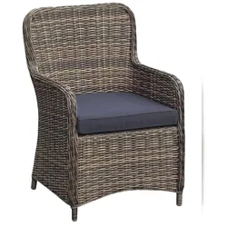 DELUKE Gartenstuhl 4er Set LAGOS - Kunststoff, Nelkenbraun | Relaxsessel Wetterfest Gartenstühle Outdoor