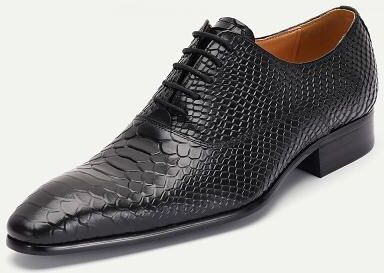LightInthebox Men's Stylish Navy Crocodile Pattern Leather Oxfords - Distinguished Choice for Kentucky Derby and Executive Functions