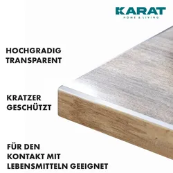 KARAT Tischfolie Imperial Transparent Mattiert mit abgeschrägter Kante 75 x 75 cm