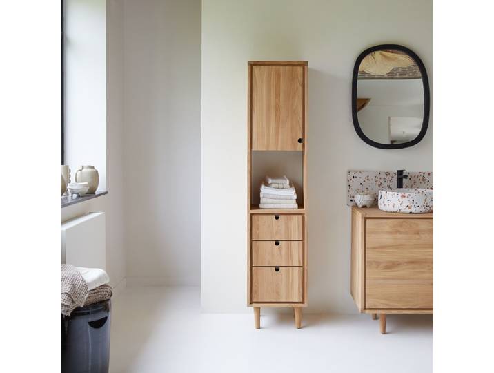 Hochschrank aus massivem Teakholz Jonak - Natur - Teak