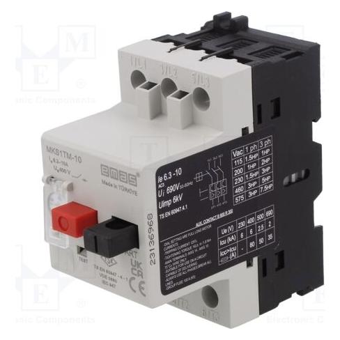 Emas Motorschutzschalter 3P 4kW 6,3 - 10A (T0-MKS1TM-10) (T0-MKS1TM-10)