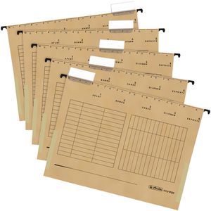 Herlitz Hängetaschen 5874557, UniReg easy orga A4, natronbraun, Karton, 5 Stück
