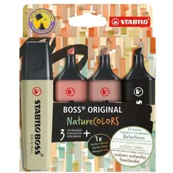 Stabilo 4er-Set Textmarker »BOSS ORIGINAL NatureCOLORS« grün - siena grün