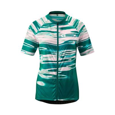 Radtrikot GONSO "COPEDELLO", Damen, Gr. 40, grün (dunkelgrün), 100% Polyester, Rundhals, Trikots, Leicht, schnell trocknend, optimaler Feuchtigkeitstransport