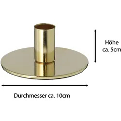Novaliv, Kerzenständer, 12x Stabkerzenhalter Adventskranz GOLD 10x5cm Tafelkerzenhalter modern scandic chic