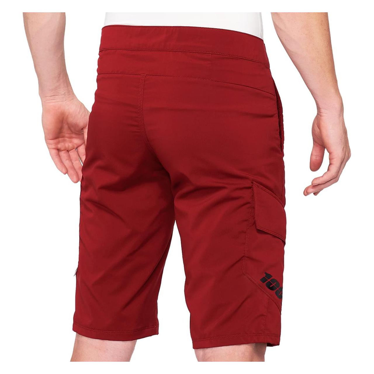 100% Herren Fahrrad Shorts Ridecamp, Brick - Dunkelrot, 28, HU-SHO-2008 (28) (STO-42401-068-28)