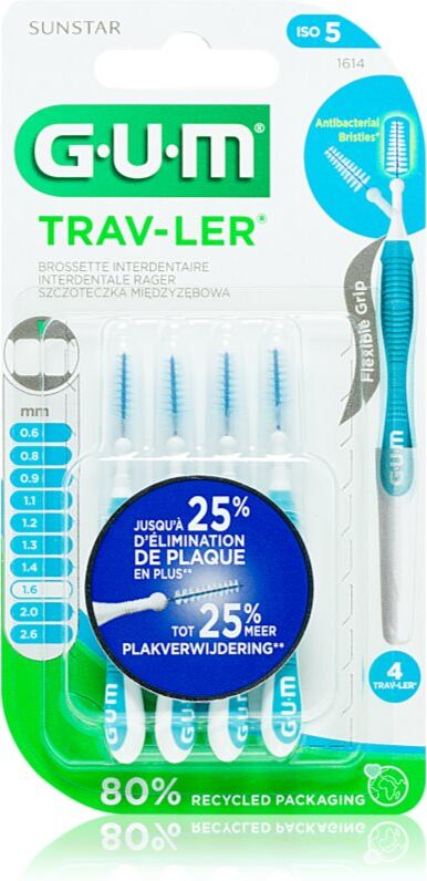 G.U.M Trav-Ler Interdental brossettes interdentaires 1,6 mm 4 pcs