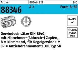 Gewindeeinsatz R 88346 FormB-SR BM 24x 48 A 2 10 Stück AMECOIL