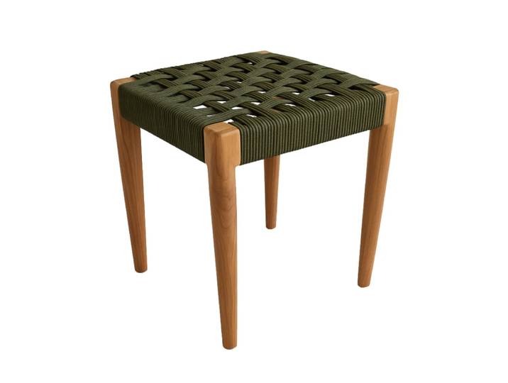 Tabouret vert en corde synthétique
