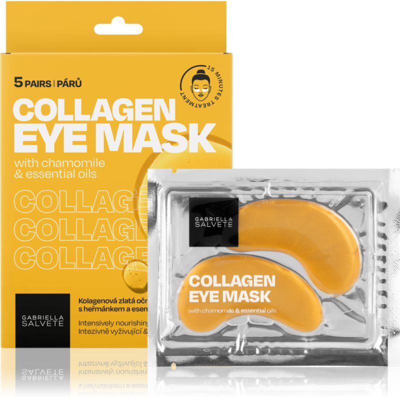 Gabriella Salvete Eye Mask Collagen Gold Maske für die Augen gegen Schwellungen und Augenringe mit Kollagen 5 St.
