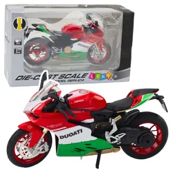 Sportmotorrad Metall Rot Grün Lichter Geräusche 1:12