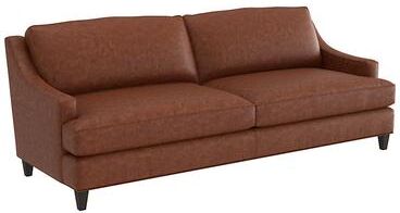 Cameron Leather Sofa - Tobacco Leather, Tobacco Flannel - Ballard Designs