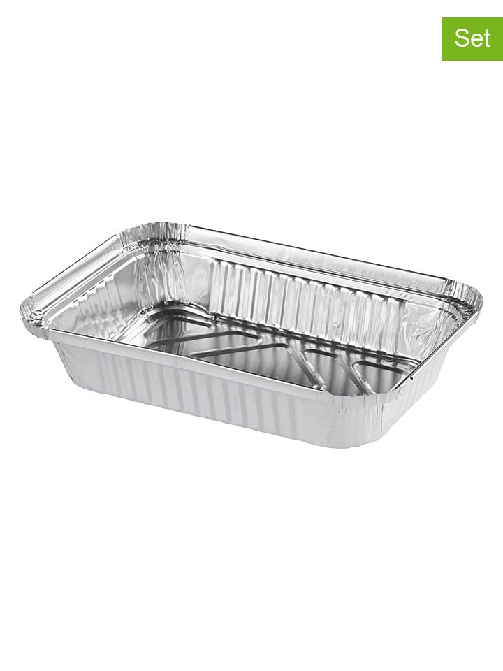 Mustang 4er-Set: Einweg-Schalen in Silber - (L)21 x (B)14 cm - onesize