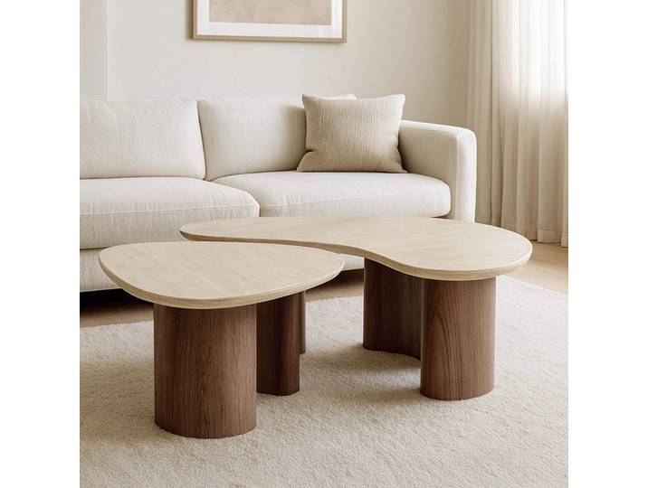 Table basse design avec plateau en céramique marbre travertin - Tavola