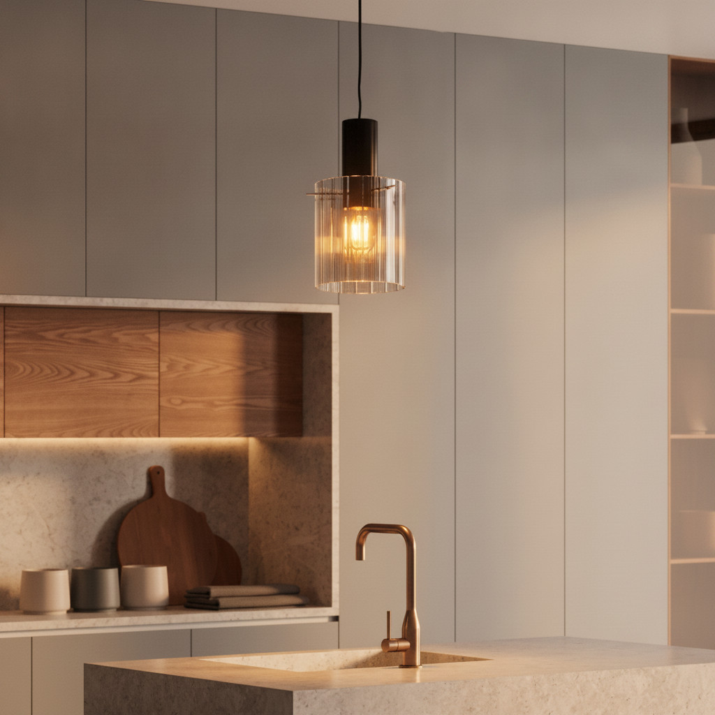Lyora Design hanglamp Mirbi zwart met rookglas en aluminium, Ø 18 cm