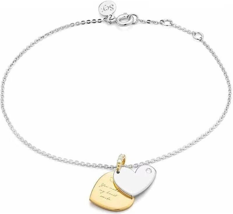 Pulsera Secrecy B3823cdaww900 Con Corazones Bicolor 17-20cm Mujer