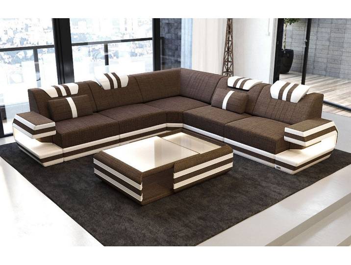 Couch Ragusa L-Form in Stoff