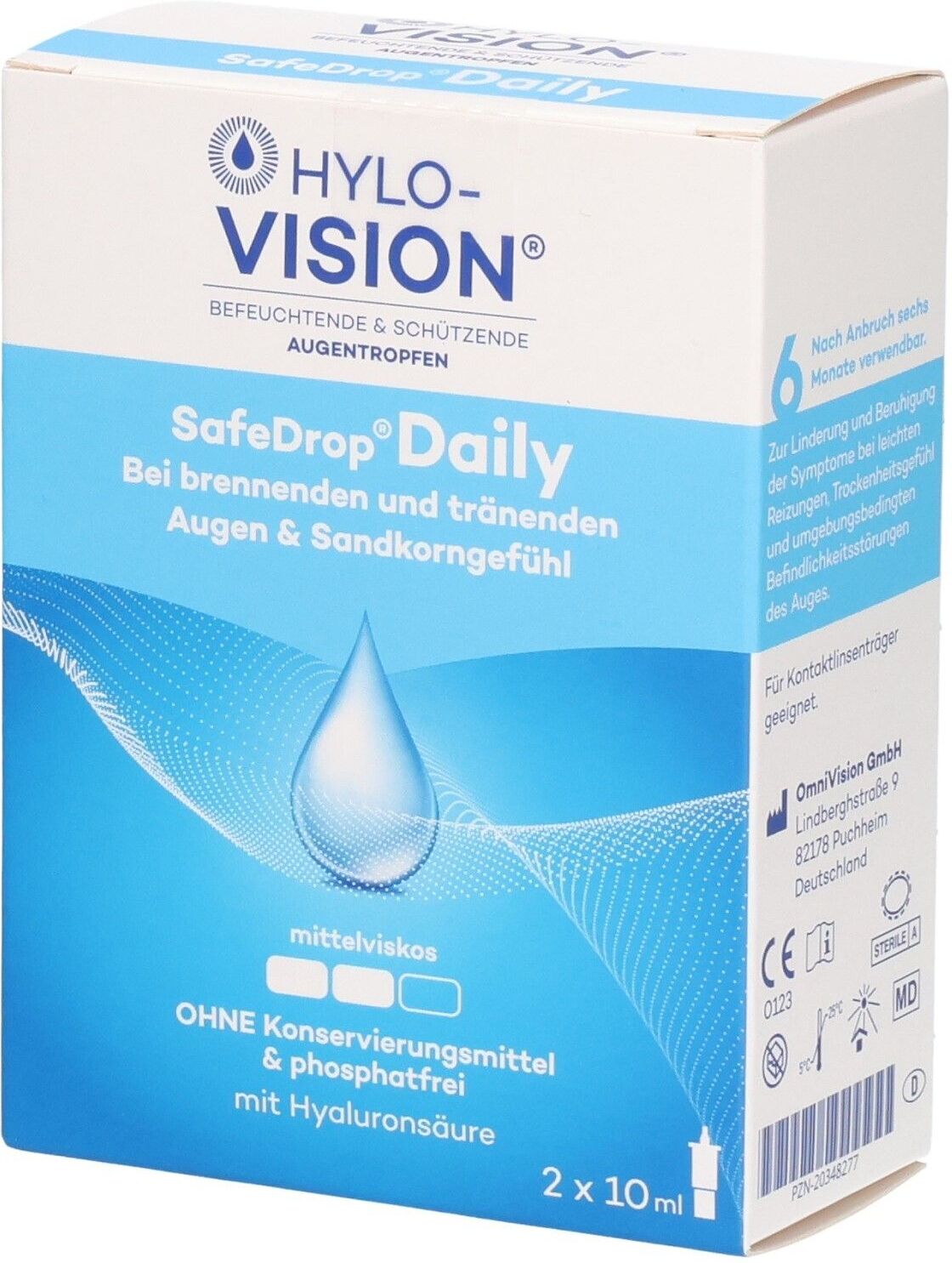 No Brand Hylo-Vision SafeDrop Daily Augentropfen 2x10 ml