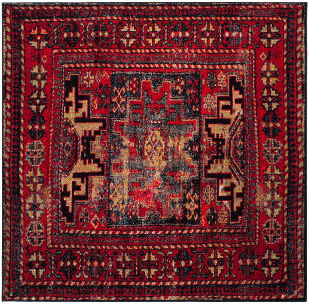 Langley Street Kristina Oriental Area Rug Beige;Red;Black Square 122cm