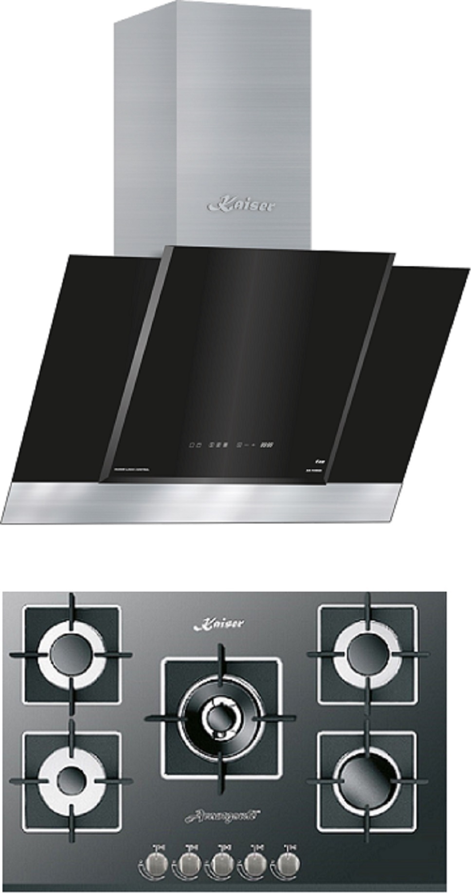 Kaiser Dunstabzugshaube AT 8438 F ECO 80 cm + KCG 8382 Gas-Kochfeld