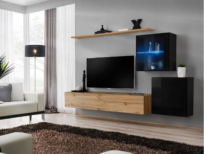 Xlmoebel Wohnwand Hochglanz Wandschrank Designer Luxus Regal Möbel Garnitur, (4-St), Made in Europa