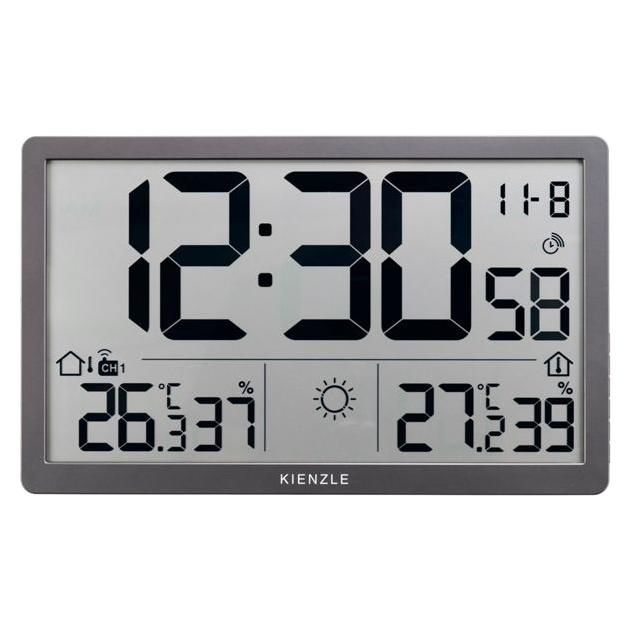 Kienzle Jumbo NEO LCD Wanduhr mit Wetterstation (15409)