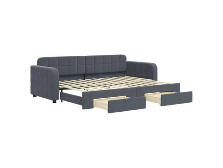 vidaXL Tagesbett Ausziehbar mit Schubladen Dunkelgrau 80x200 cm Samt